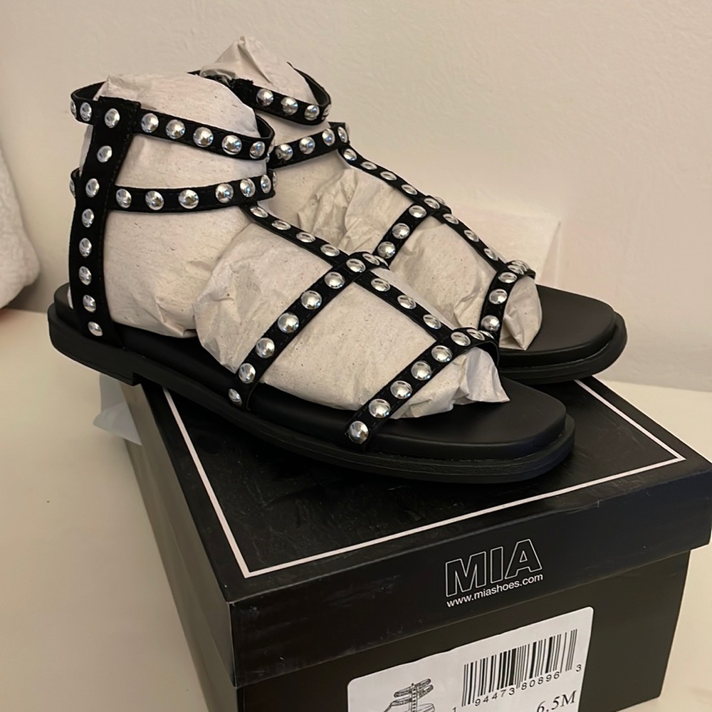 New Mia stud gladiator sandals.